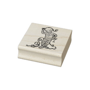 Mummy Girl mit Briefmarke zur Spinnentechnik Gummistempel