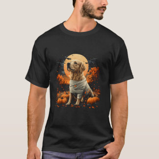 Mummy Golden Retriever Pumpkin Beängstigend Hallow T-Shirt