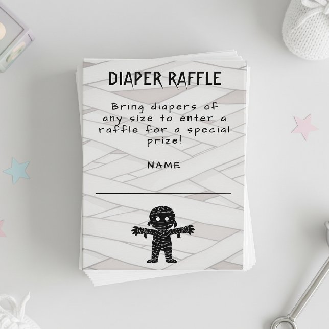 Mummy Halloween Baby Duschdusche Windeln Raffel Begleitkarte (Mummy Halloween Baby Shower Diaper Raffle Enclosure Card
)
