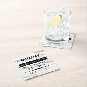 Mummy   Halloween-Kinderdusche Rechteckiger Pappuntersetzer