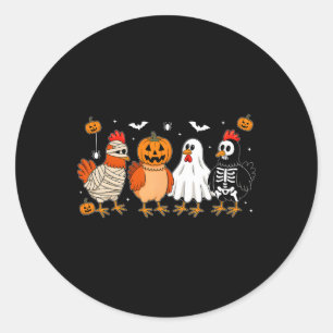Mummy Huhn Skelett Geist Kürbis Halloween Chi Runder Aufkleber