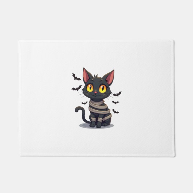 Mummy Katze Kätzchen Halloween Fußmatte (Vorderseite)