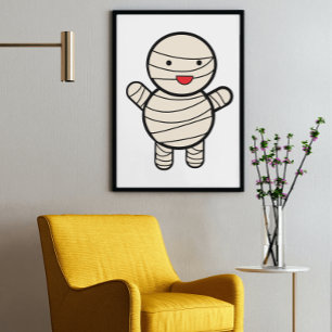 Mummy Kawaii Halloween Poster