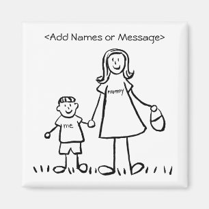 Mummy & Me - Mutter und Sohn Custom Family Magnet