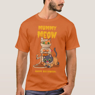Mummy Meow Halloween-Katze Lustig Gruselig Süße Pa T-Shirt