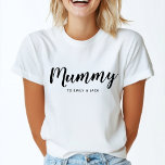 Mummy | Modern Mum Kids Names Mother's Day T-Shirt<br><div class="desc">Simply,  stylish "Mummy" custom design in modern minimalist typography which can easily be personalised with kids names or your own special message. The perfect unique gift for a new mum,  mother's day,  mum's birthday or just because!</div>