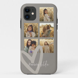 Mummy Multi-Foto taupe Herz elegant stilvoll Case-Mate iPhone Hülle