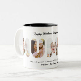 Mummy-Personalisierte-Wort-Foto-Collage-Muttertag Zweifarbige Tasse