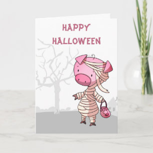 Mummy Pig Trick oder Treatment Funny Halloween Car Karte
