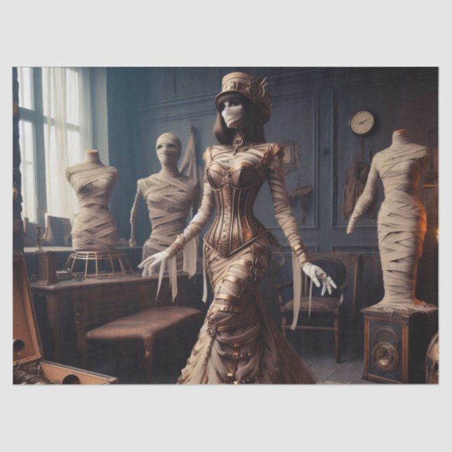 Mummy Queen Steampunk Viktorianisch Gothic Decoupa Seidenpapier (Vorderseite)