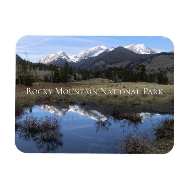 Mummy Range Reflection Rocky Mountain Nationalpark Magnet (Horizontal)
