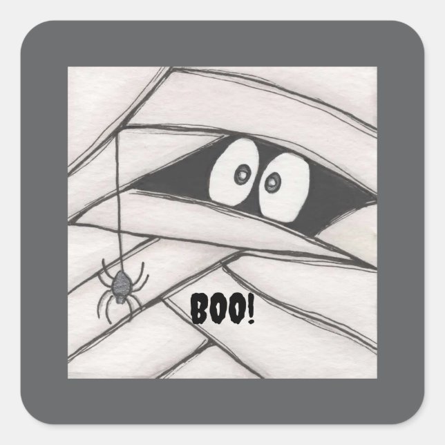 Mummy sagt quadratischer aufkleber (Vorderseite)