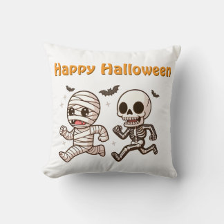 Mummy & Skelett - Niedliches Halloween-Duo Kissen