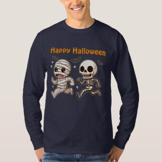 Mummy & Skelett - Niedliches Halloween-Duo T-Shirt
