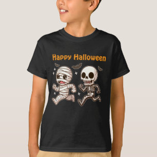 Mummy & Skelett - Niedliches Halloween-Duo T-Shirt