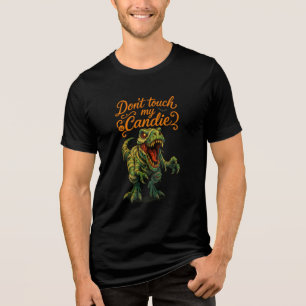 Mummy T-Rex "Don't Touch My Candy" Art Tri-Blend Shirt