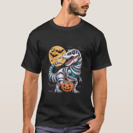 Mummy T-Rex Halloween Dinosaur Trick or Treat Moon T-Shirt