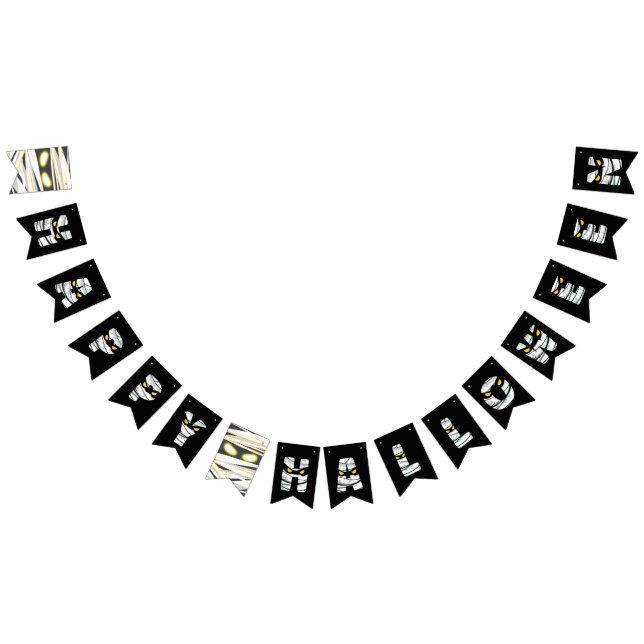 Mummy-themed Happy Halloween Bunting Flags Wimpelkette (Alle)