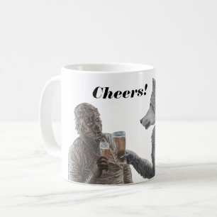 Mummy und Werewolf Drinking Beer Cheers Tasse