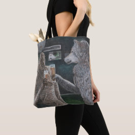 Mummy und Werewolf trinken Beer Graphic Tote Bag