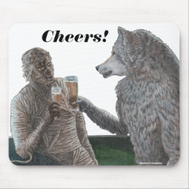 Mummy und Werewolf trinken Bier Cheers Mouse Pad Mousepad
