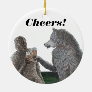 Mummy und Werewolf trinken Bierfantasie Ornament