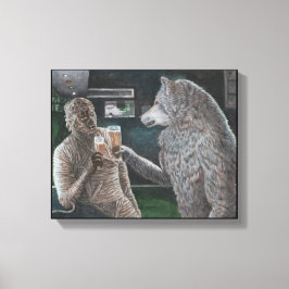 Mummy und Werewolf trinken Fantasiewelt Leinwand d