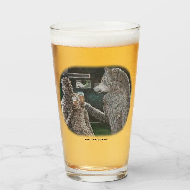 Mummy und Werwolf trinken Fantasie trinken Glas (Vorne (Gefüllt))