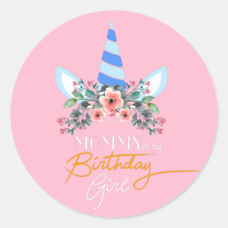 Mummy Unicorn Runder Aufkleber