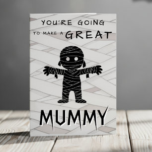 Mummy zu Halloween Baby Dusche Glückwunsch Karte