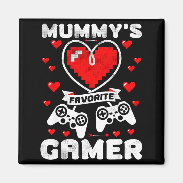 Mummy's Favorite Gamer Funny Boys Kids Valentine's Magnet (Vorne)