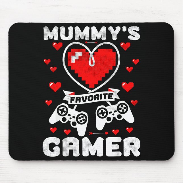 Mummy's Favorite Gamer Funny Boys Kids Valentine's Mousepad (Vorne)