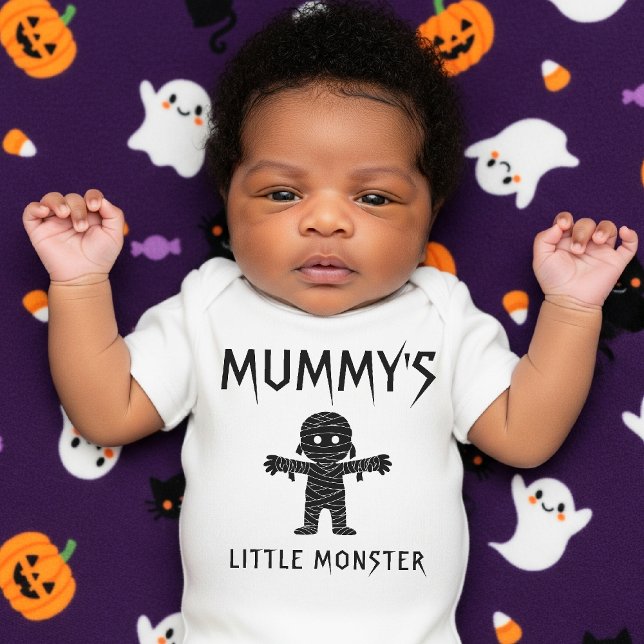 Mummy's Little Monster Funny Halloween Baby Shower Baby Strampler (Mummy's Little Monster Funny Halloween Baby Shower Baby Bodysuit
)