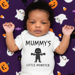 Mummy's Little Monster Funny Halloween Baby Shower Strampler