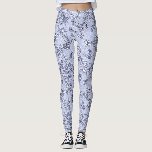 Mums Flower Overlay Lace Art Leggings (Vorderseite)