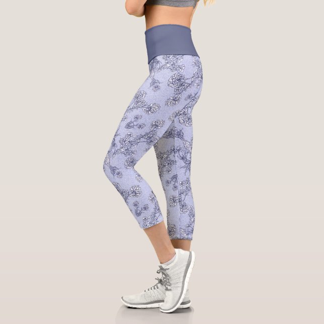 Mums Flower Overlay Lace Capri Leggings (Links)