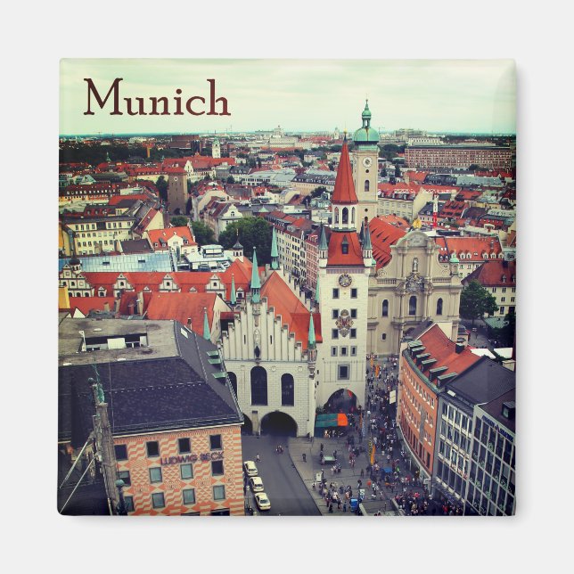 München Altes Rathaus vom Marienplatz Souvenir Magnet (Vorne)