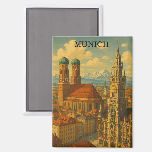 München Bayern Deutschland Vintage Reise Magnet