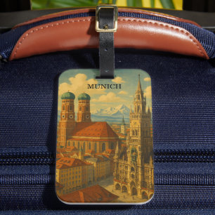 München Bayern Deutschland Vintage Travel Gepäckanhänger