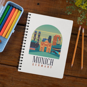 München Bayern Deutschland Vintage Travel Notizblock