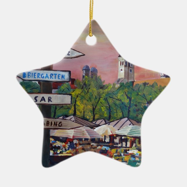 München-Bayern Viktualienmarkt mit Wegweisern Keramikornament (Vorne)