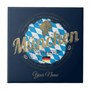München Bayern Vintage Stadt Deutschland Souvenir Fliese