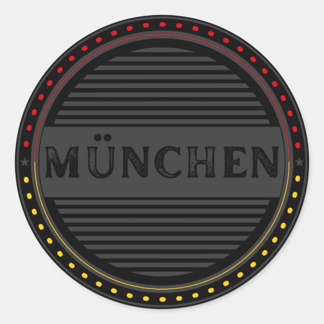 München City Pride Emblem – Deutsche Identität Runder Aufkleber (Vorderseite)