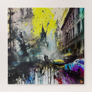 München Deutsche Stadt Grunge Busstraße Szene Puzzle