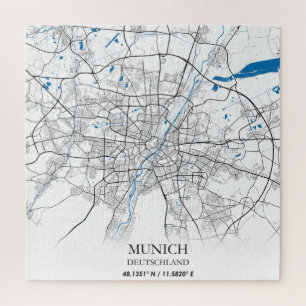 München Deutschland City Map Travel Einfach Puzzle