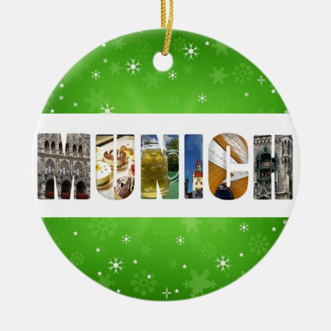 München Deutschland City Travel Fotos Weihnachten Keramik Ornament (Vorne)