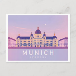 München Deutschland Pastell Travel Design Postkarte