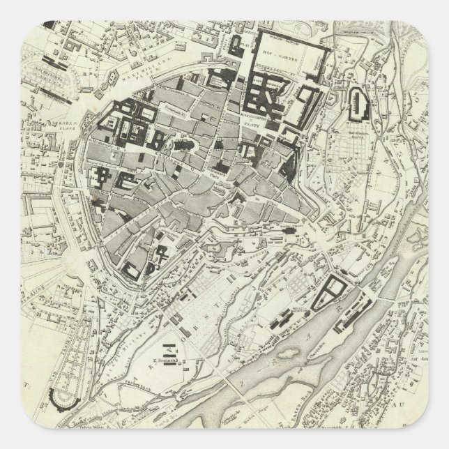 München, Deutschland Quadratischer Aufkleber (Vorderseite)