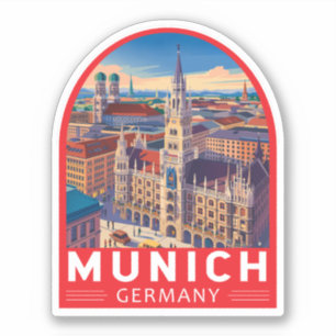 München Deutschland Reise Kunst Emblem Aufkleber