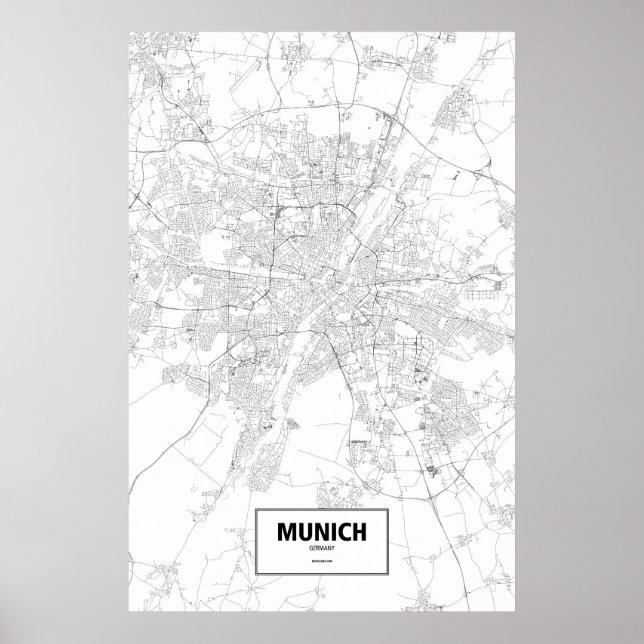München, Deutschland (schwarz auf weiß) Poster (Vorne)
